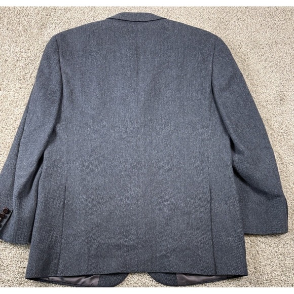 Brooks Brothers 1818 Madison Blazer Herringbone Lambswool Leather Button 42 - Picture 8 of 12